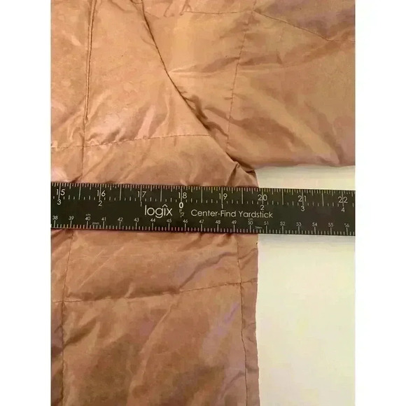 Eddie Bauer Jacket Womens Sz M Brown EB550 Goose Down Quilted Crop Puffer - Picture 12 of 16